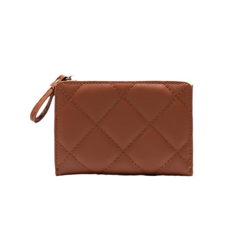 Women's Multifunctional Large Capacity Wallet - Solid Color, Small Diamond Design, Multi-Color Card Holder & Coin Purse for Autumn/Winter