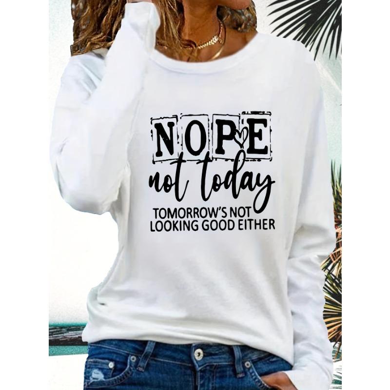 Women's letter print autumn and winter long-sleeved T-shirt