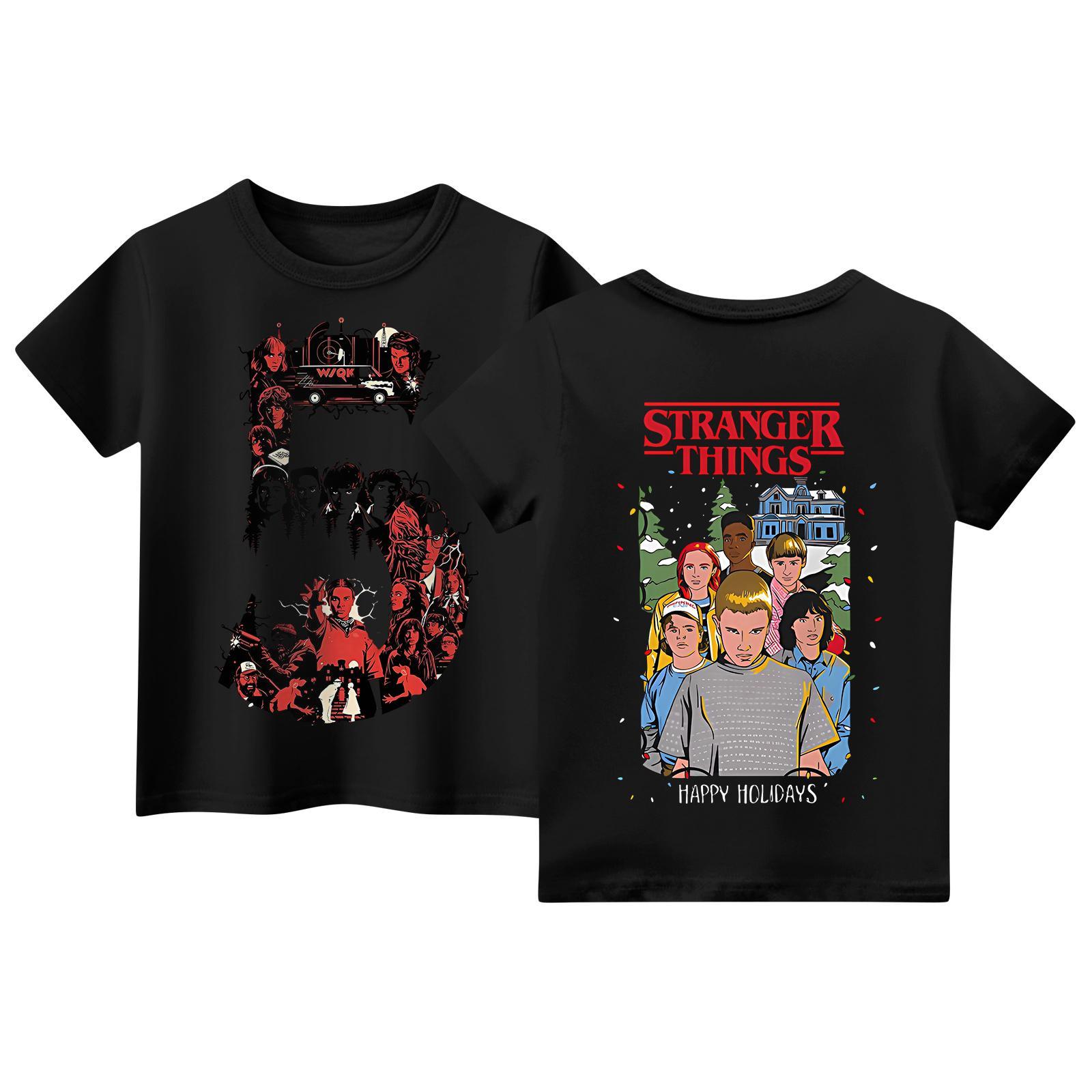 

Children s Short Sleeve Tops Casual Print T Shirt Round Neck Pullover Blouse 100