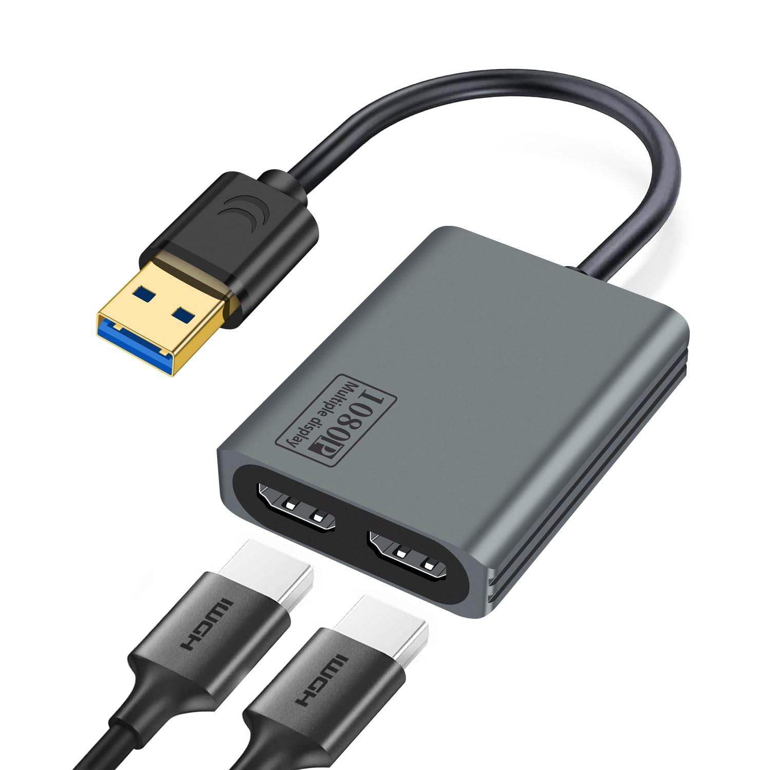 

Адаптер MST USB на двойной HDMI-дисплей USB HDMI-конвертер Адаптер Расширенный 1080P 60 Гц US-хаб Двойной HDMI-хаб Поддерживает режим DisplayPort Подходит для Mac