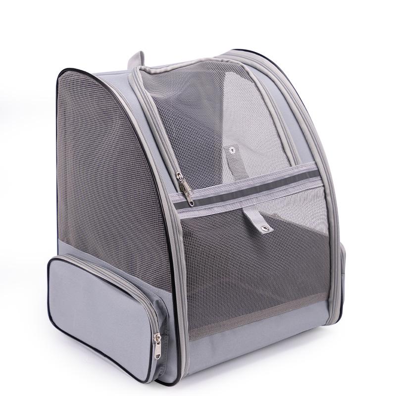 

Складной дышащий рюкзак для домашних животных для кошек и маленьких собак серый