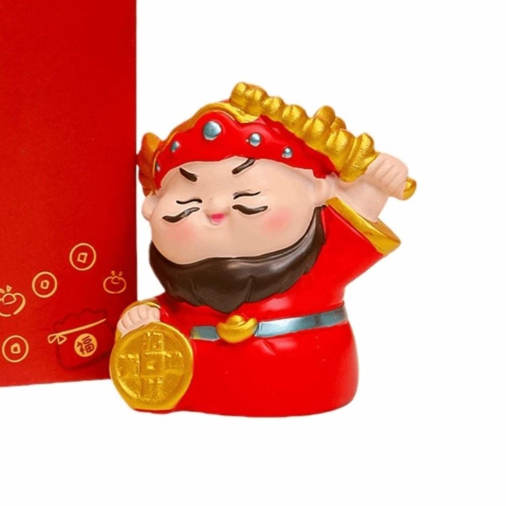 Resin Chinese Wealth God Ornament Guanyin Chinese God Chinese New Year Figurines Tathagata Maitreya New Year Mascot Doll
