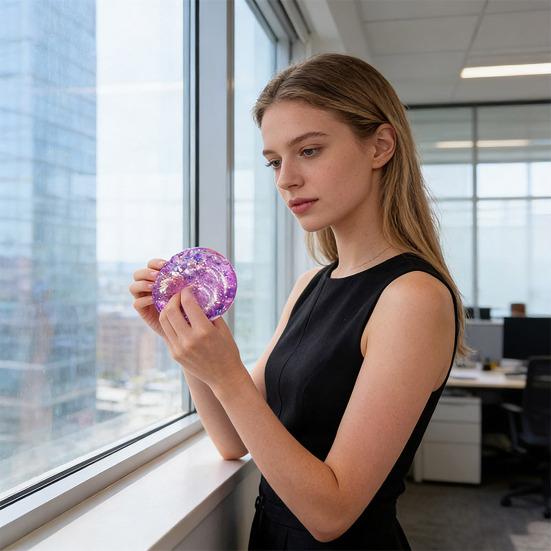 5Pcs Glitter Steamed Bun Toy with Steamer Stress Relief Simulation Dumpling Squeeze Sensory Fidget Toy Stretchy Decompression Dough Ball Desk Toy