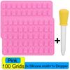 100/50x Gummy Bear Mold with Dropper Silicone Chocolate Mold Fondant Chocolate Candy Maker Moulds DIY Baking Decorating Tools