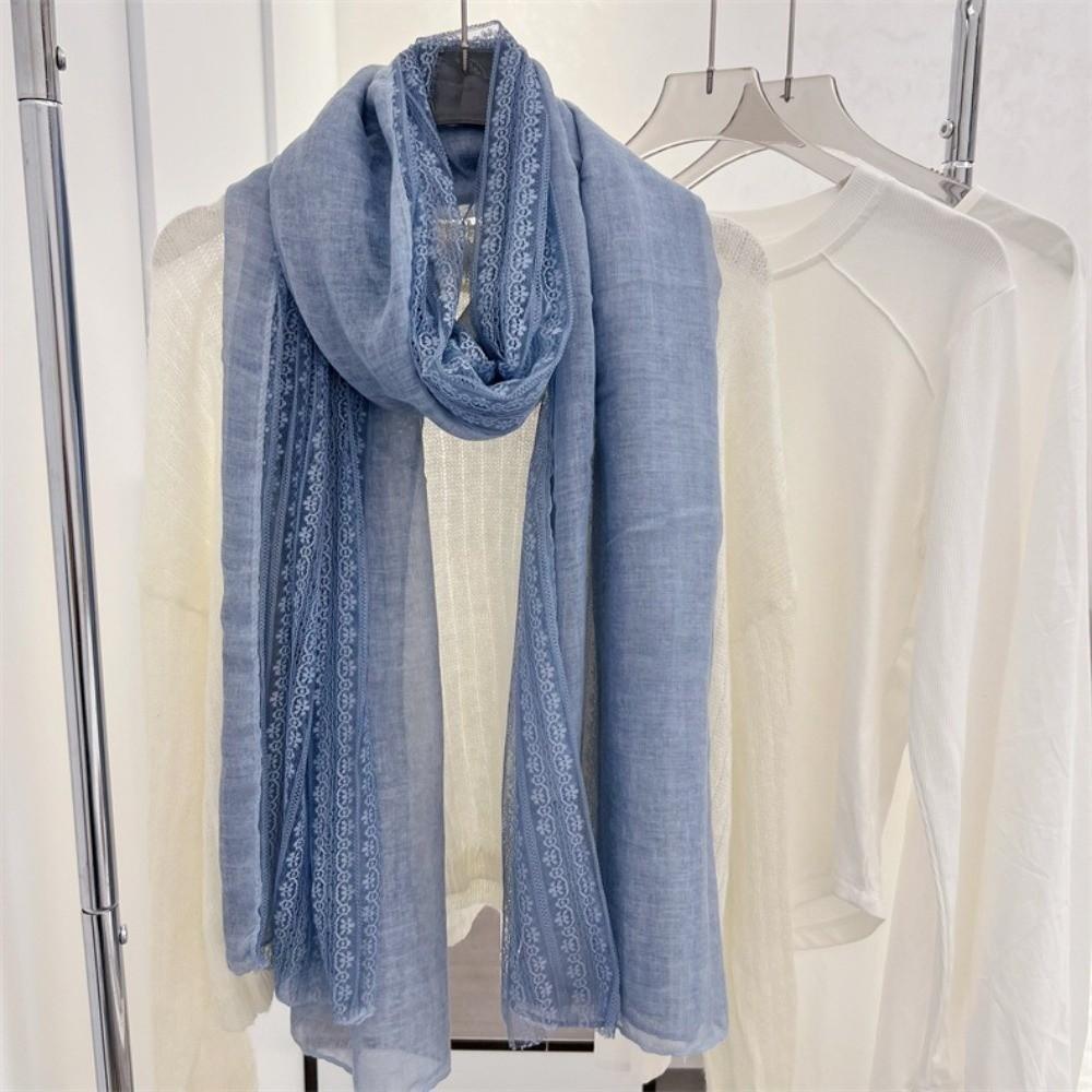Versatile Linen Scarf Elegant Cotton Scarf Shoulder Wrap Summer Spring Autumn for Women