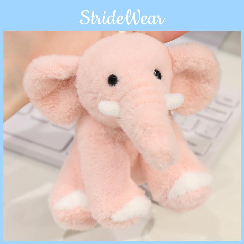 Penguin Elephant Cartoon Floral Bunny Plush Toy Keychain Bag Decor Pendant