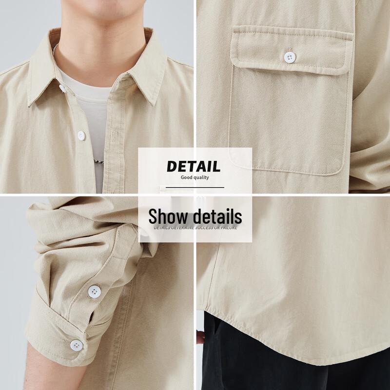 Baleno S&K Men's American Loose Fit Cotton Long-Sleeve Work Shirt