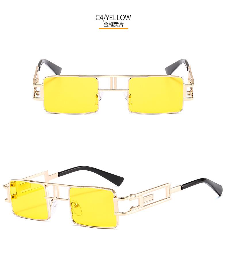 Vintage Retro Punk Rectangle Sunglasses for Women Fashion Hollow Out Metal Frameds Steampunk Style Sunglasses Men Eyewear Mirror Oculos De Sol UV400