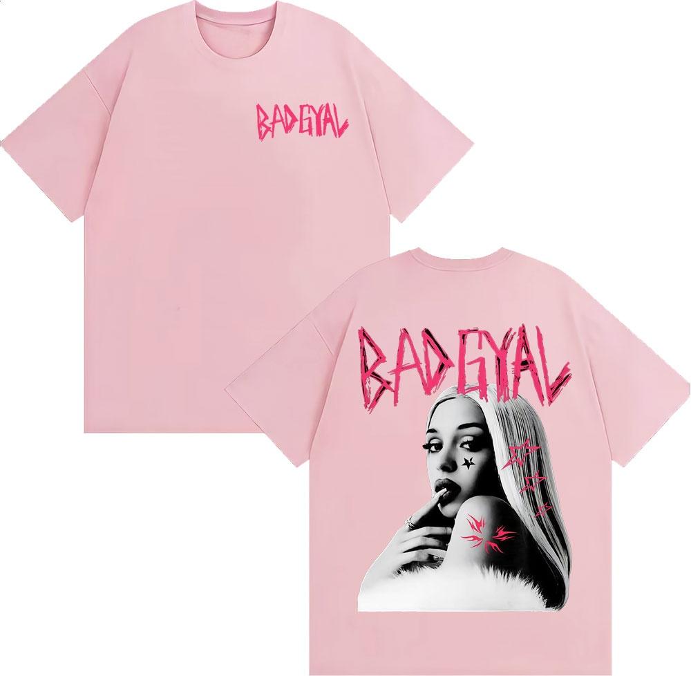 Singer Bad Gyal Album Graphic T-shirt Unisex's Women's Summer Cotton Y2K Clothing Breathable Hip Hop Round Neck Short Sleeve Top
