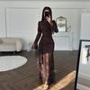 Fall Winter Women's Elegant Lace Bodycon Evening Gown