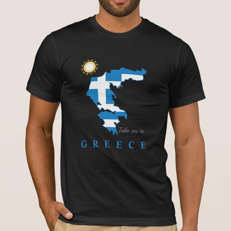 Fashion Design Greek Flag Map Printed Love of Greece TShirt Summer Cotton Short Sleeve ONeck Mens T Shirt New S3XL