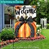 2D Flat, 2D Flat Printing Garden Flag 1pc, Pumpkin Bow with Welcome Single Sided Garden Flag, Durable Polyester Material, Very Suitable for Garden, La