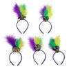 Sweet Mardi Gras Headbands Feather Shape Headband Ladies Taking Photo Headband