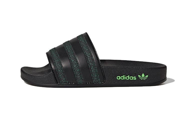

Adidas Originals ADILETTE Sports Slippers Black Green Pre school HP6266 35.5