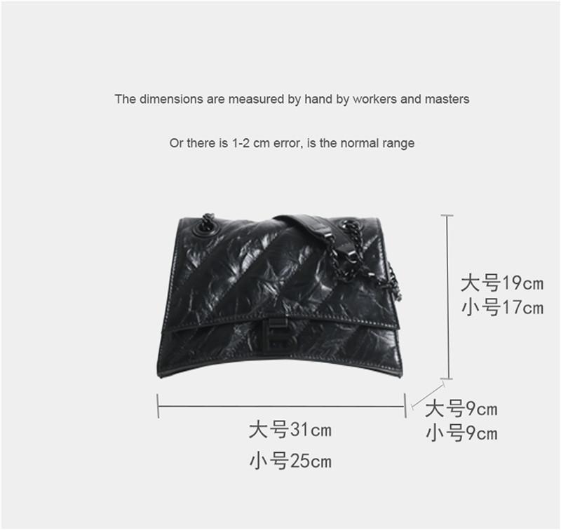 Erste Schicht Rindsleder Damen Tasche 2025 neue Origami Textur Handgriff Kette Sanduhr Tasche Schulter Umhängetasche