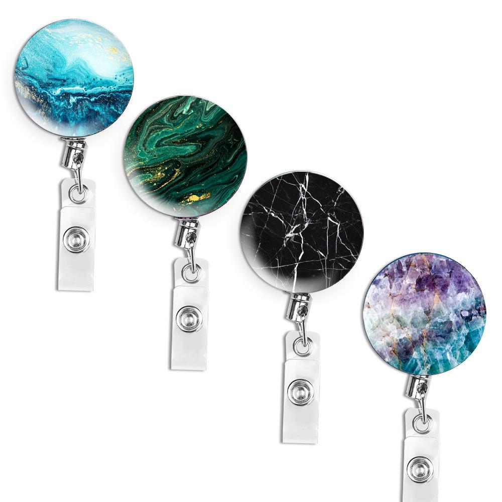 Set Creativo di Portachiavi Retrattili per Ufficio - Cavo d'Acciaio Anti-Perdita in 4 Pezzi