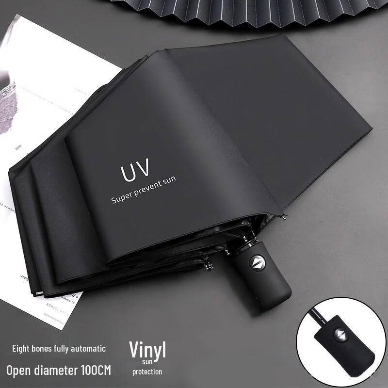 GELEITE UV Protection Dual-Use Black Glue Umbrella