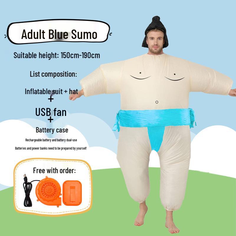 Inflatable Sumo Costume - Halloween Festival Prank for Large Adults