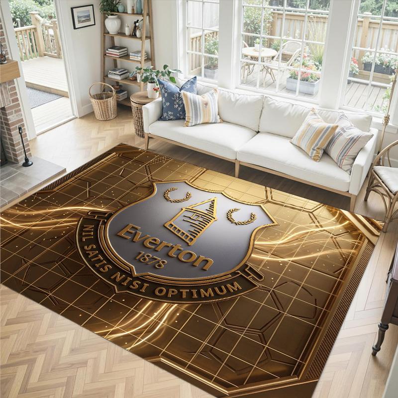 Everton Football Design Crystal Velvet Carpet Cozy Non?Slip Printed Rug For Bedroom Living Room Entrance
