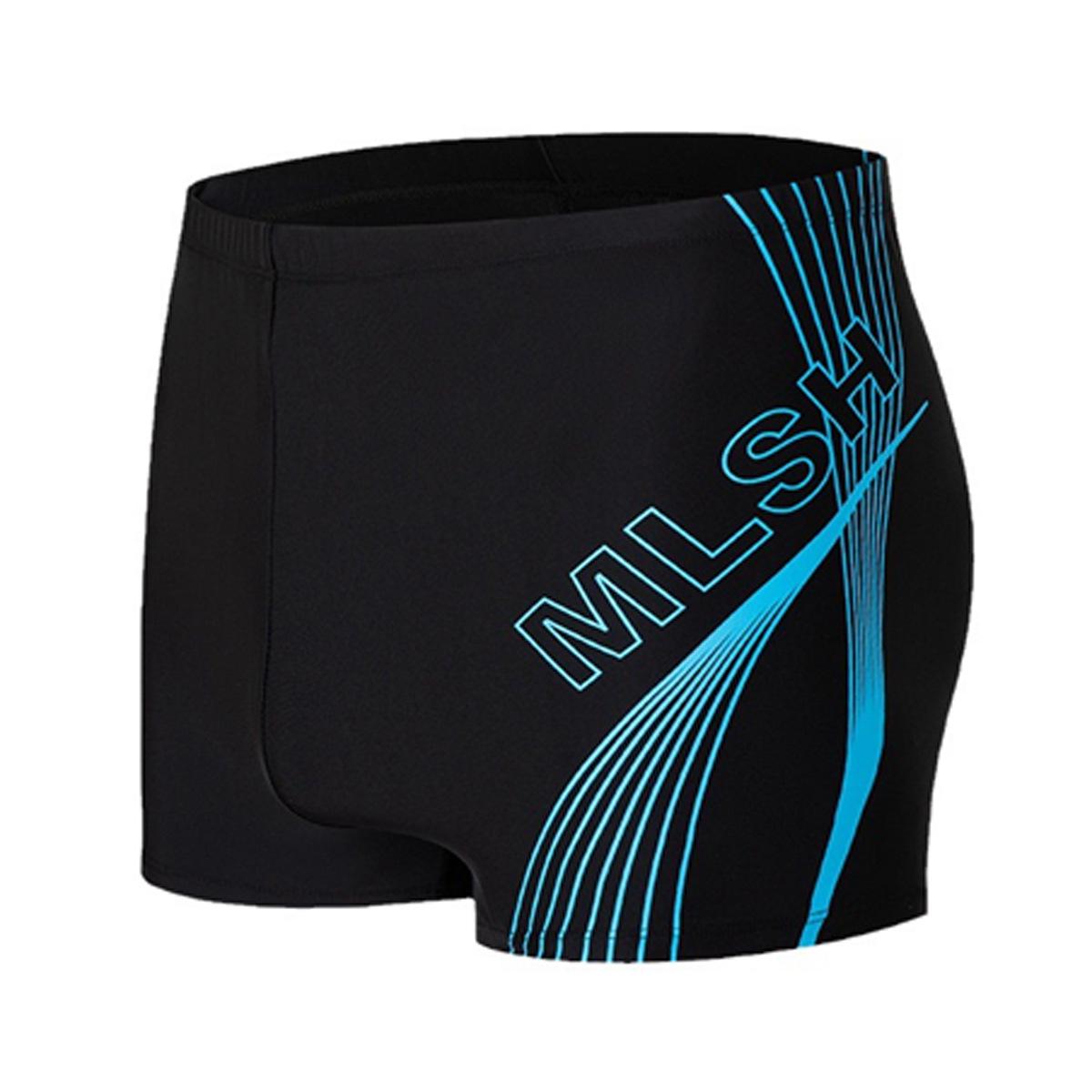 Schnelltrocknende Badehose mit Aufdruck für Herren: Bequeme, atmungsaktive Strand-Boxershorts 2XL for 135-155 jin black