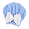 Thickened Coral Fleece Hair Drying Cap for Women Super Absorbent and Quick-drying Bath Hair Towel with Bowknot