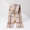 Winter 100% Cashmere Scarf Women Tassels Warmer Shawls And Wraps Echarpe Pashmina Ladies Camel Plaid Scarves