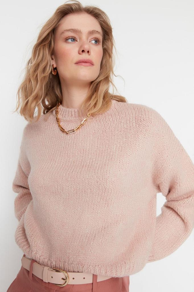 Pulover de damă, la modă, elegant, negru, cu formă largă, cu textura moale, tricotaje de bază