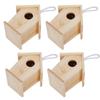 4Pcs Mini Outdoor Hängen Holz Vogel Haus Nester Käfig Ornament für Garten Balkon