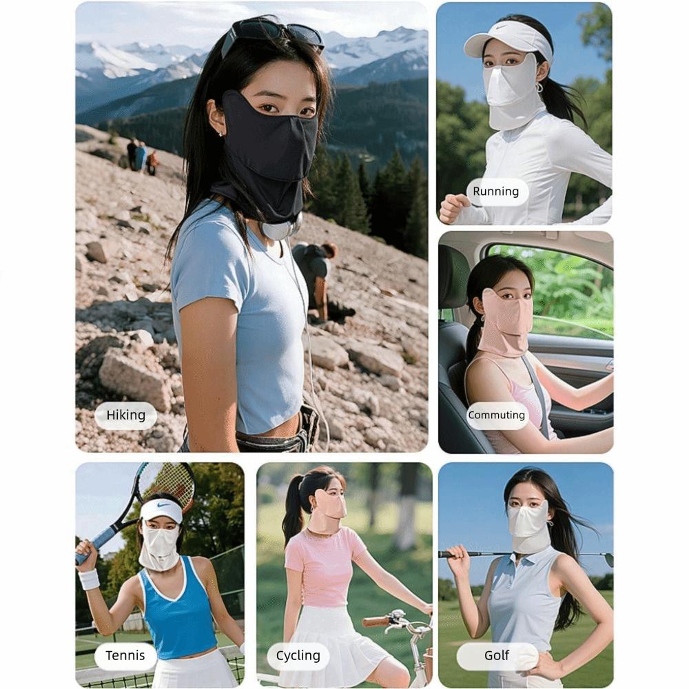 Breathable Ice Silk Mask Summer Face Gini Mask Adjustable Sunscreen Mask  Riding