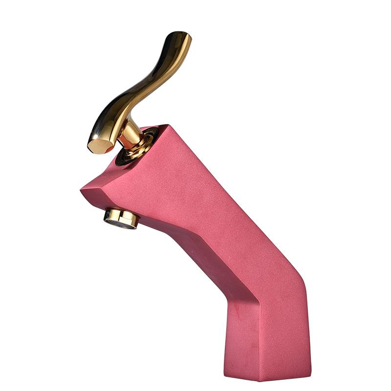 Innovative 1 Set Home Multi-color Basin Faucets Cold and Hot Water Taps Chrome  Black White Red Gold Purple Bathroom Sink Faucet