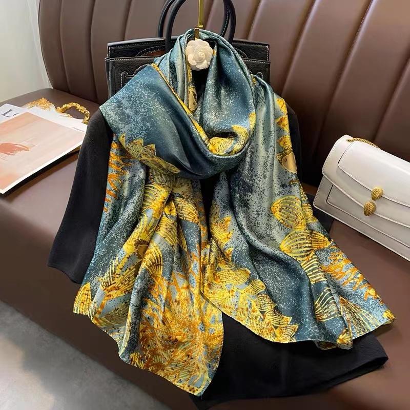 180*90cm Fashion Luxury Brand Scarf Women Shawl  Wrap Spring Muffler Hijab Bufanda Foulard Female Bandana Beach Stoles  Silk