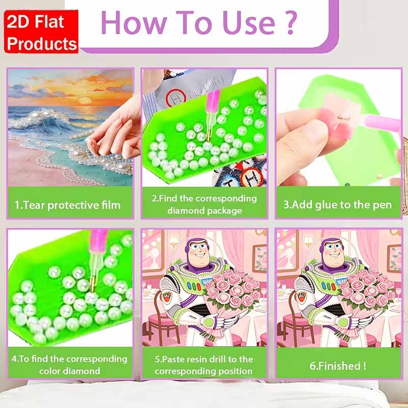 Disney Pearl Painting Pearl Aesthetic Buzz Lightyear for Beginners and Adults, DIY Pearl Diamond Art Painting Kit for Home Wall Decor Gifts