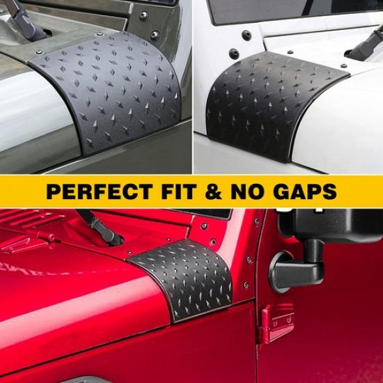 For Jeep 2007-18 Wrangler Cowl JK Armor Body Cover Trim Exterior 2PC Accessories