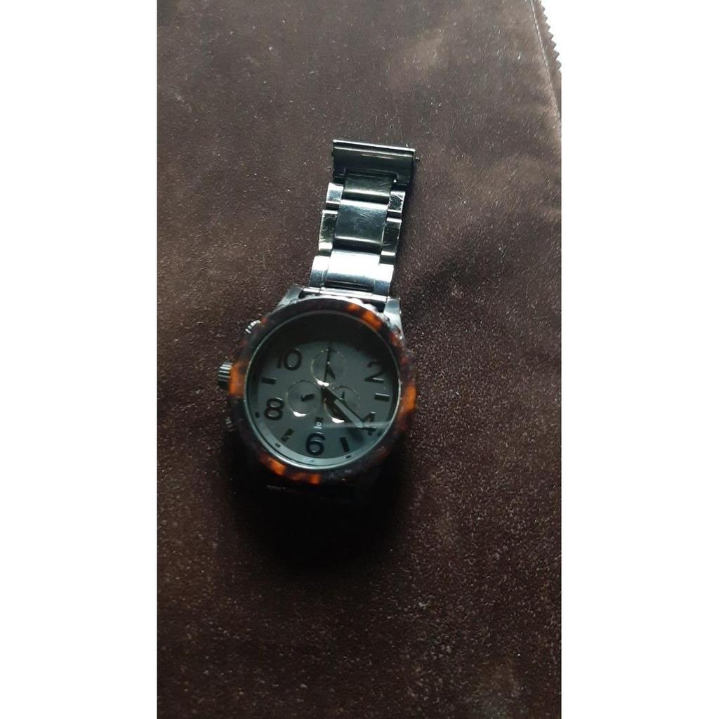 Used NIXON 51-30 Chronograph Watch Black Tortoiseshell New Battery