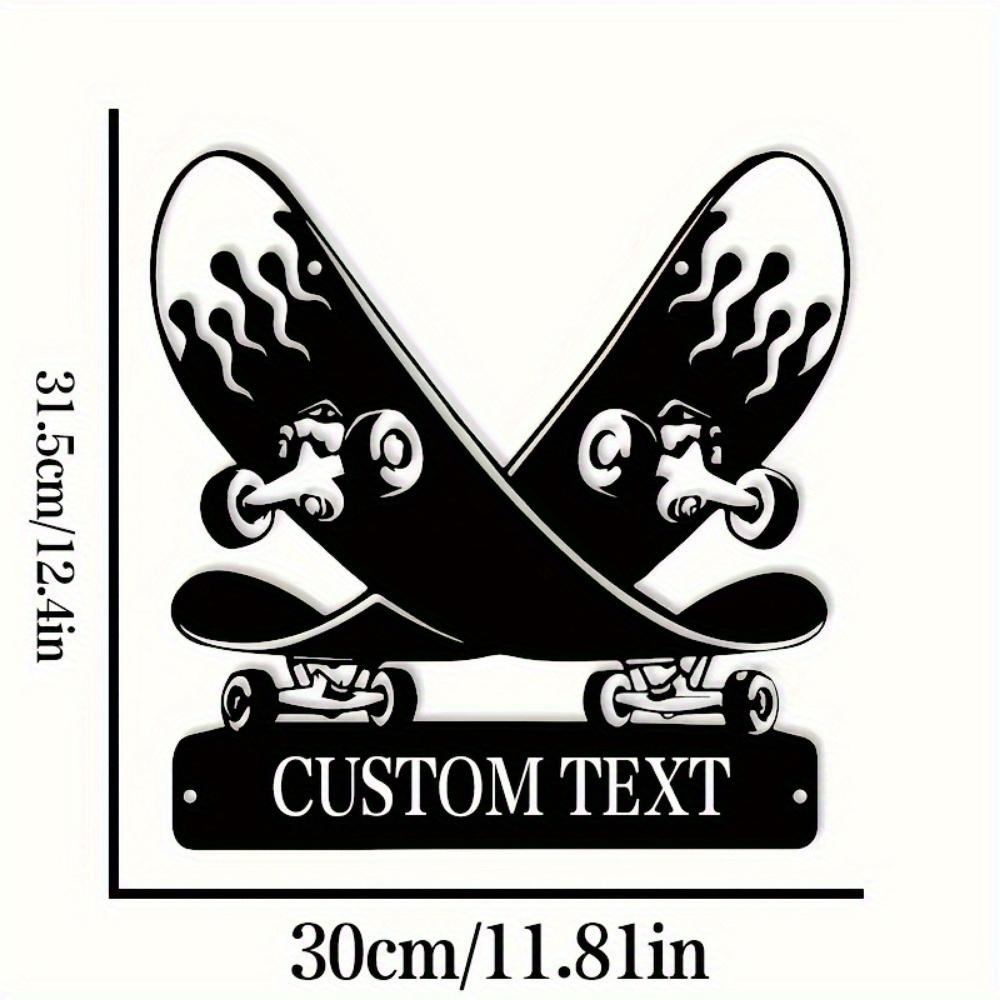 

Metal Wall Art Skateboard Shape Custom Text Home Decor