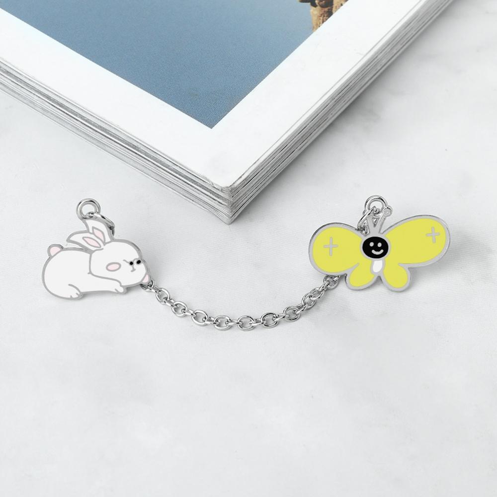 Various Custom Enamel Pins Creative Cartoon Brooch with Chain Unique Decorative Clothes Bags and Hats Accessories Gifts for Kids