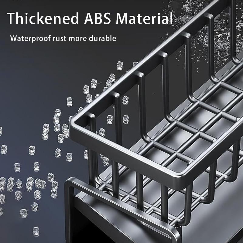 Kitchen Sponge Holder Plastic Sink Drain Rack Soap Drainer Towel Rack Self-draining Organizer Bathroom Storage Accessories