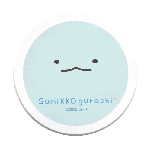 Kanemasa Pottery "Sumikko Gurashi" Water-Absorbent Ceramic Coaster, Approx. 9cm Diameter, Lizard Design, 363510, Blue