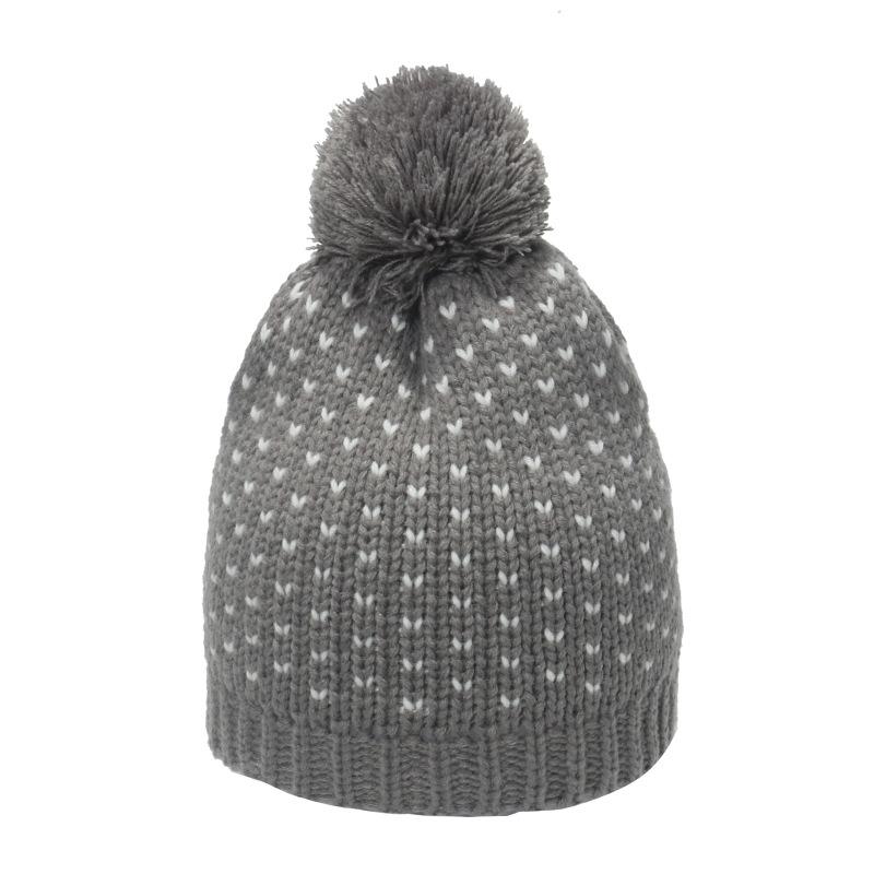 

Трансграничные новые шляпы для внешней торговли женские ins love жаккардовые вязаные шапки повседневные универсальные шерстяные шапки европейский и американский тренд осень-зима M（56-58cm） серый