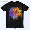 Basketball Colorful Drip T Shirt Vintage Washed Slightly Top For Everyday Wear Graphic Fashion Unisex Homme Comfortable