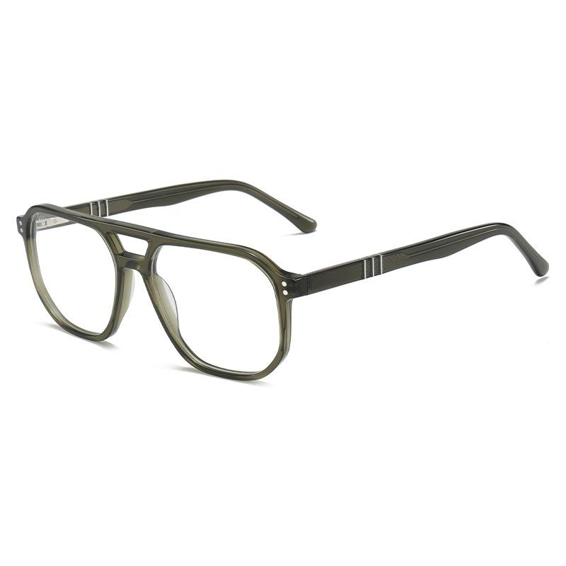 

Fashion Brand Design Double-girder Pilot Oversized Acetate Frame Photochromic Anti Blue Ray Men Sunglasses Prescription Glasses Single Version&1.56&Anti Blue Ray зелений