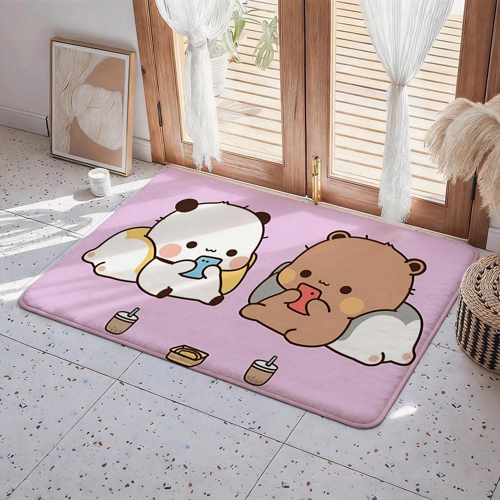 

Cartoon Cute Bubu Dudu Kawaii Floor Mat Eco Flannel Doormat Non Slip Odorless Indoor Floor Rug Soft Short Plush Home Mat 50x80cm