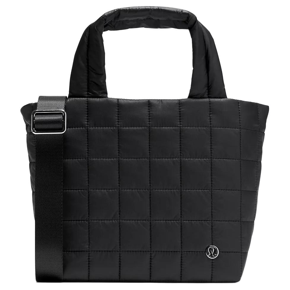 Lululemon Quilted 5L Logo Patchwork Mesh Nylon Tote Bag Men Tote Bags Black LW9FN8S-0001-ONESIZE Black