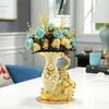 European Style Elephant Vase Modern Flower Container Flower Holder Ceramic Gold Vase  Dining Table