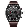 YASHIDUN Men's Multifunctional Luminous Waterproof Leather Watch