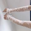 Breathable Lolita Arm Sleeves Bow Bridal Gloves Lace Mesh Sunscreen Sleeves  Summer
