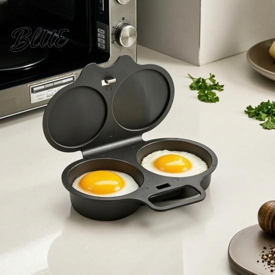 Efficient Egg Steaming Tool Dual Cavity Microwave Poacher with Lid And Handle, Food Grade Plastic Reusable Boiler Steamer, Oil-free Cooking