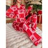 Women's Pajamas Christmas New Year Cartoon Two-Piece Set Milk Silk Homewear