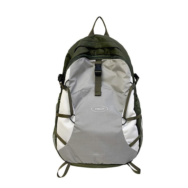 Schoolbag1011 Summer Foreign Style Color Matching Waterproof Outdoor Mountaineering Bag Lightweight Travel Backpack Korean Version Large Capacity