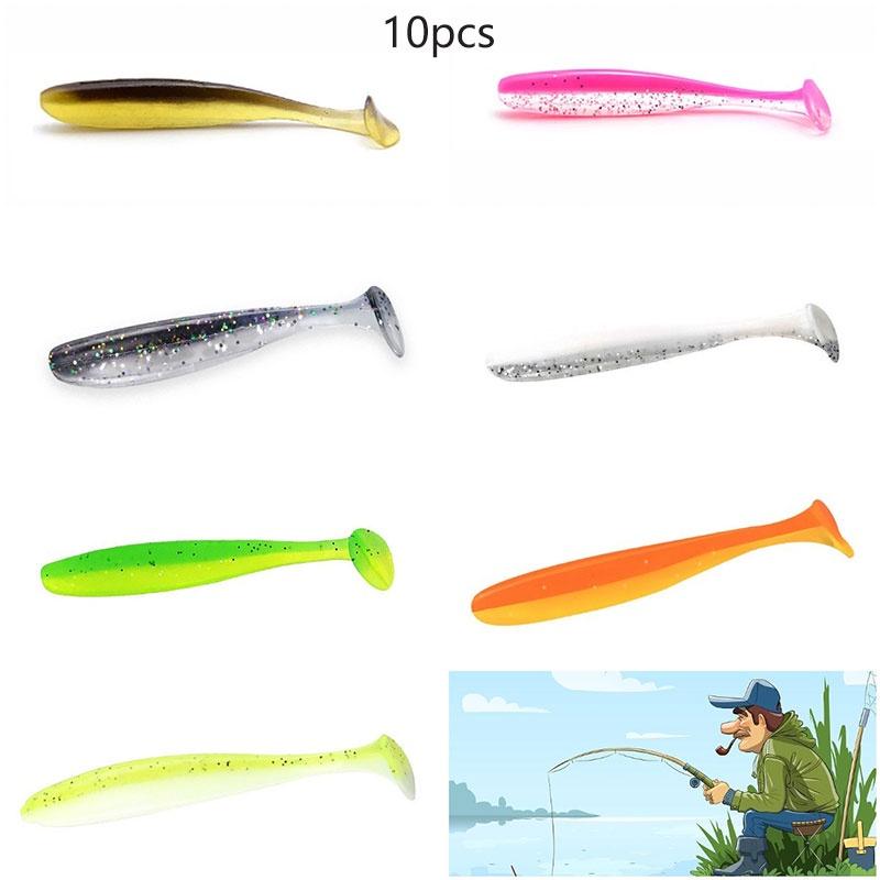 Fishing 10pcs Ttail Soft Lure Grouper Snapper Snakehead Perch Bait Longcasting